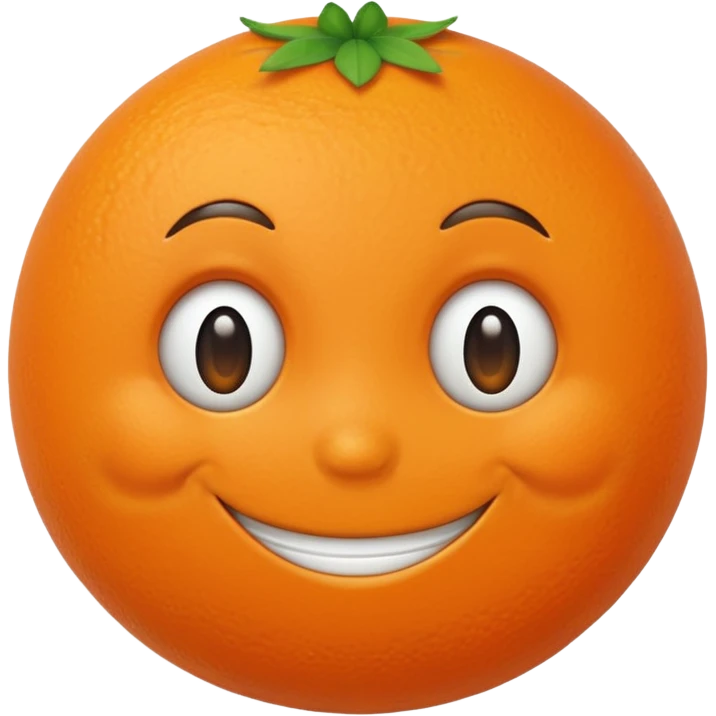Orange with smile face emoji