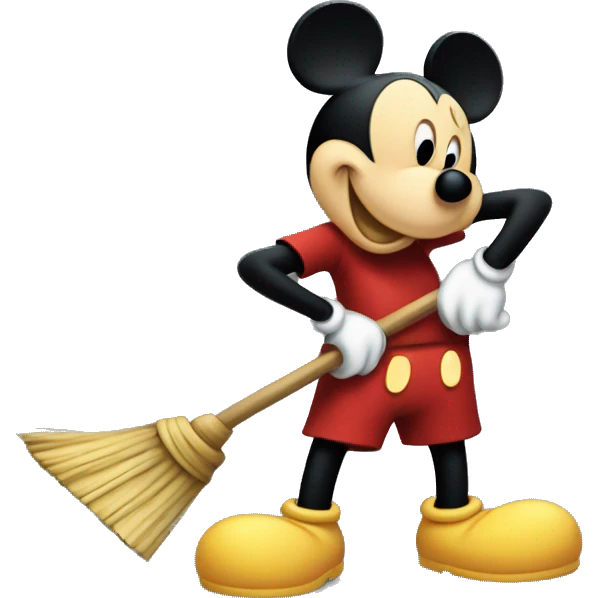 Mickey Mouse sweeping emoji