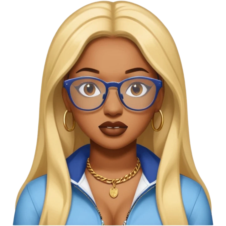 rapper Megan Thee Stallion wear glasses emoji