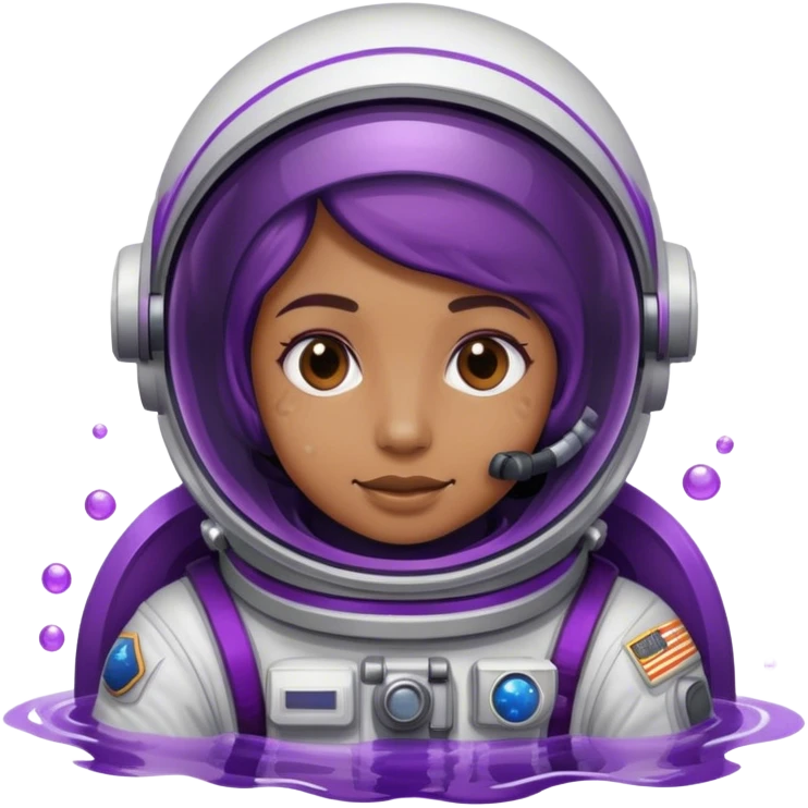 Astronaut in purple water emoji