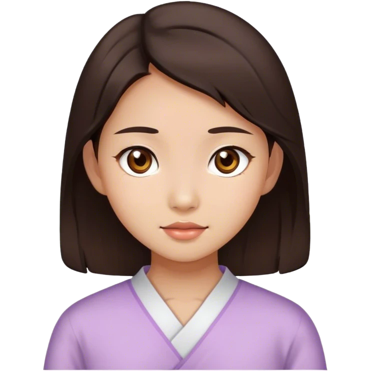 Dark brown hair, from Hong Kong, East Asian, girl, brown eyes  emoji