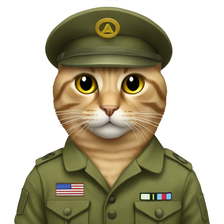a cat in the army emoji