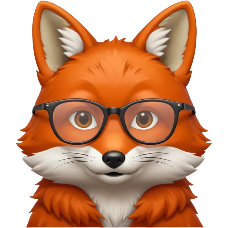 fox wearing glasses emoji