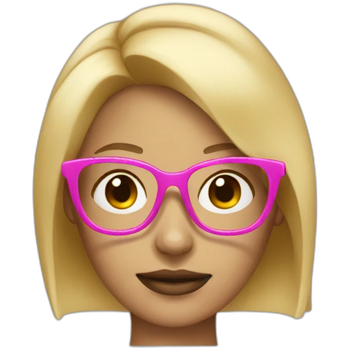 Blonde woman with pink glasses emoji