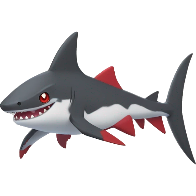 Cute cool black red nargacuga-shark-zangoose-Quilava animal hybrid Fakemon full body emoji
