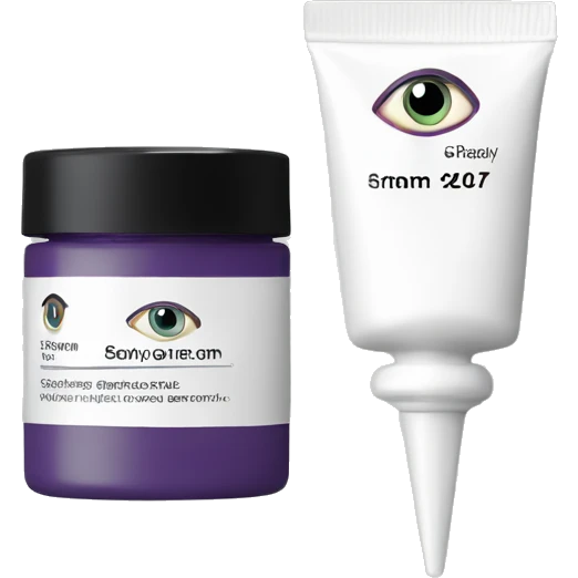 eye cream bottle with label emoji