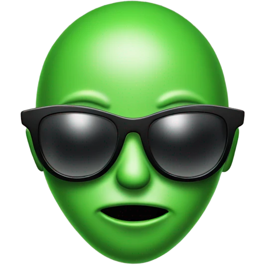  alien, green, sunglasses emoji