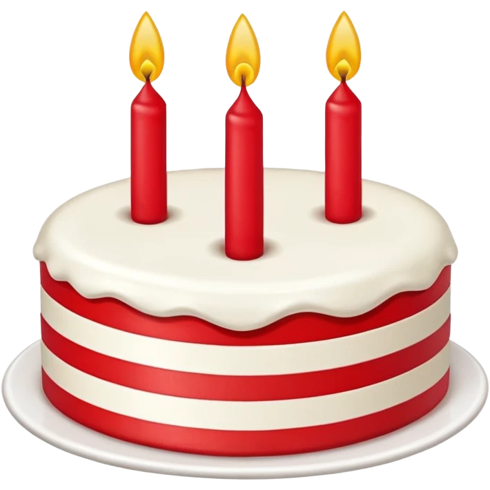 pastel de cumpleaños con un moño rojo de 3 niveles emoji