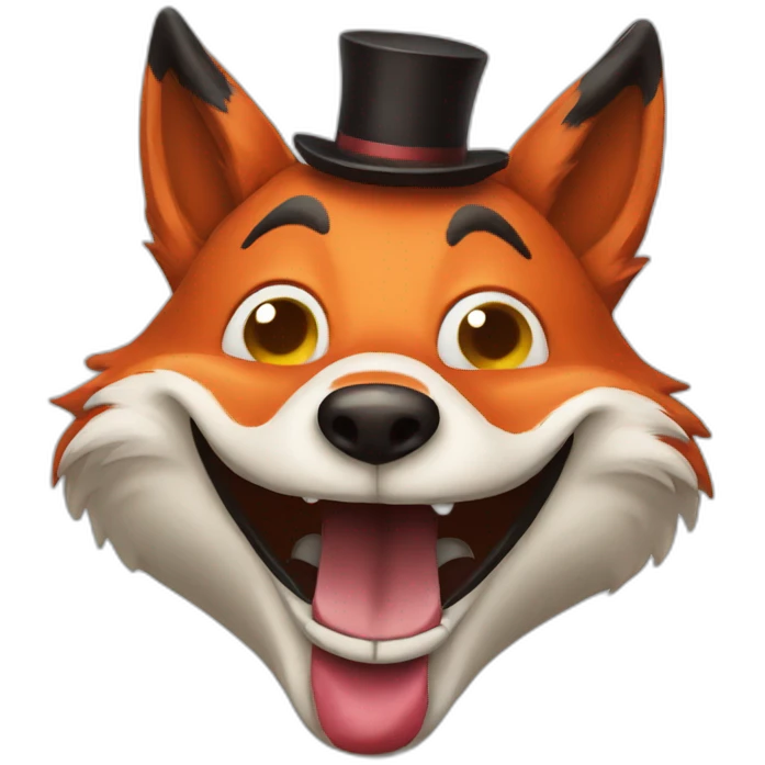 laughing fox with a clown nose emoji