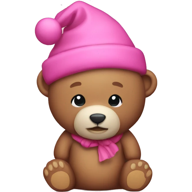 Pink Christmas bear emoji
