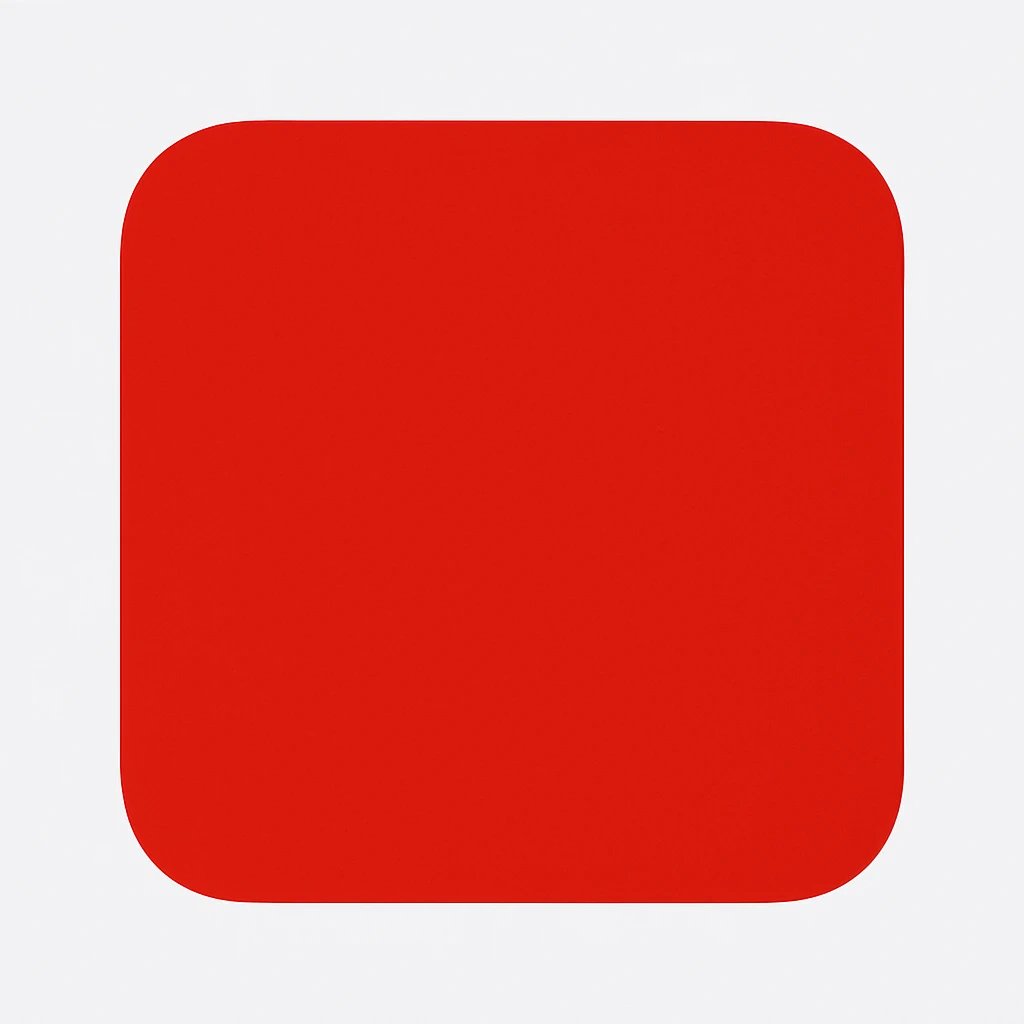 bitte einfach nur ein Quadrat mich abgerundeten ecken, färbe soll rot sein emoji