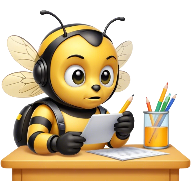 bumblebee taking a test at school  emoji