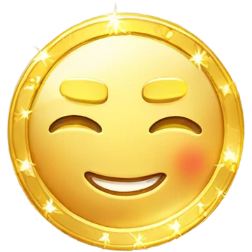 Cute Golden Coin Sparkling emoji