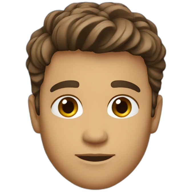 Leonardo Moreno logo short hair brown eyes emoji
