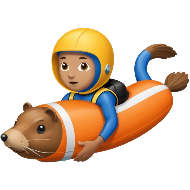 A focused beaver swimmer wearing a racing suit, diving past a floating buoy.


 emoji