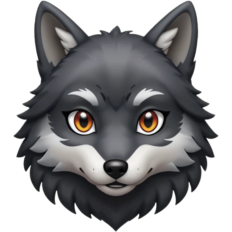 Cool black silver wolf dog Pokémon emoji