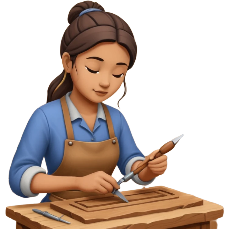 Wood Carving Craftsman woman emoji
