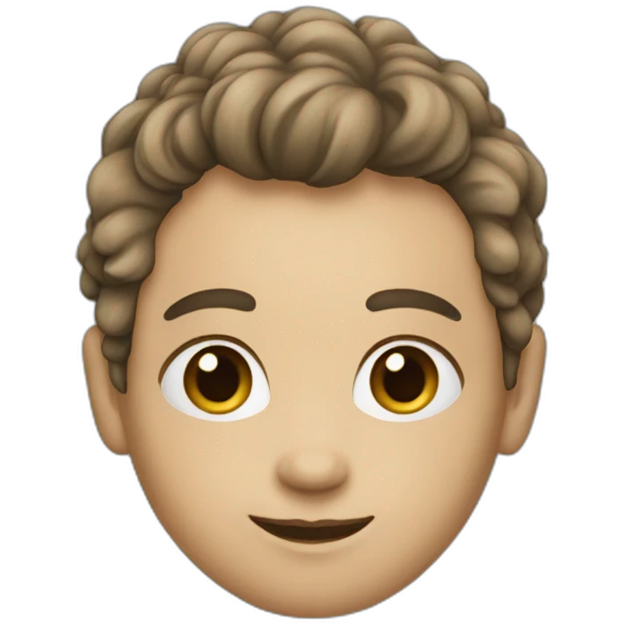 A human with pixie hait and color blue emoji