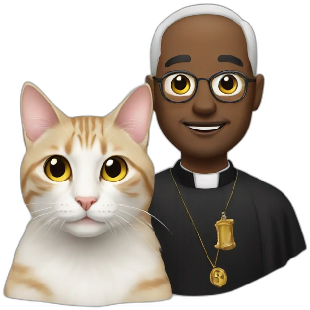 Priest and cat  emoji