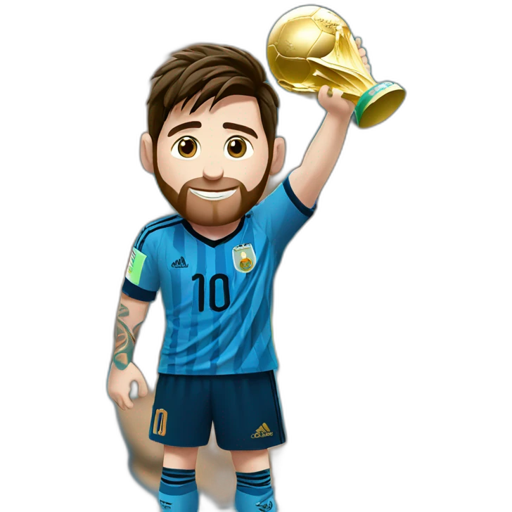 messi lifting world cup emoji