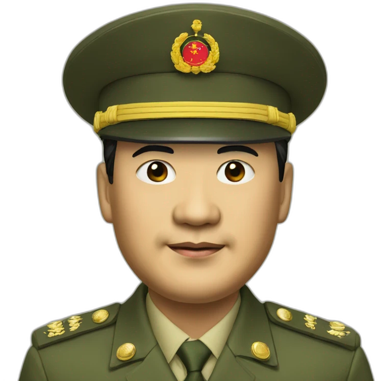 Xi Jinping in a military hat emoji