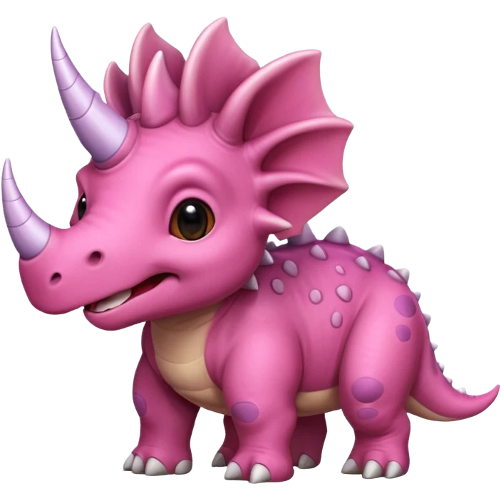 Triceratops cute pink 2d emoji