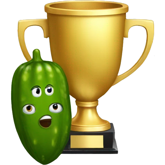 trophy and pickle emoji