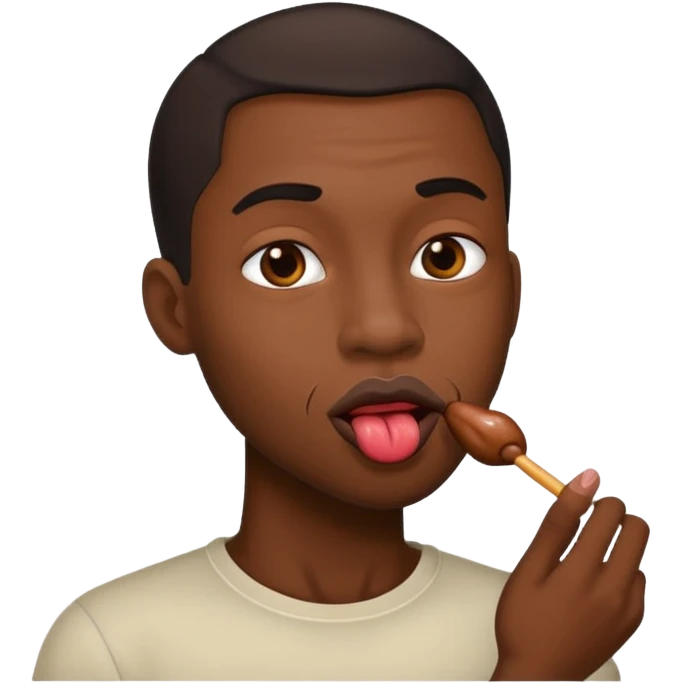 cursed black man licking lips emoji