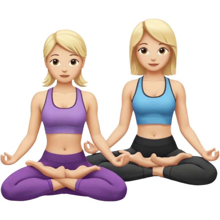 Two women doing yoga both blonde  emoji