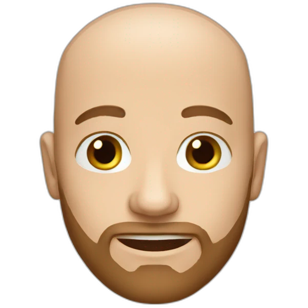 Friendly bald white man with short brown beard emoji