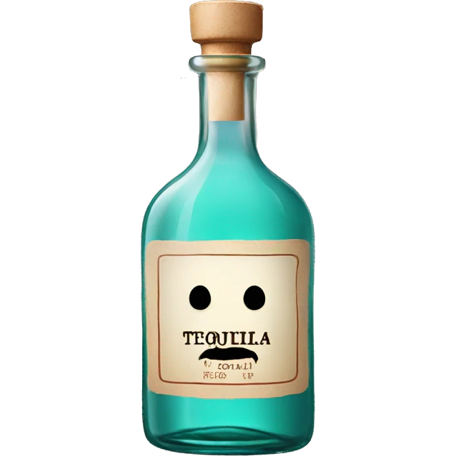 Tequila bottle with label and no face  emoji