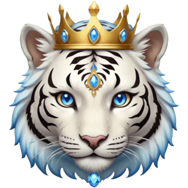 ESO Female white/black tiger khajiit leader of the umbral rose, glowing blue eyes, glowing blue 'third eye' gem, something symbolizing leadership ruling  emoji