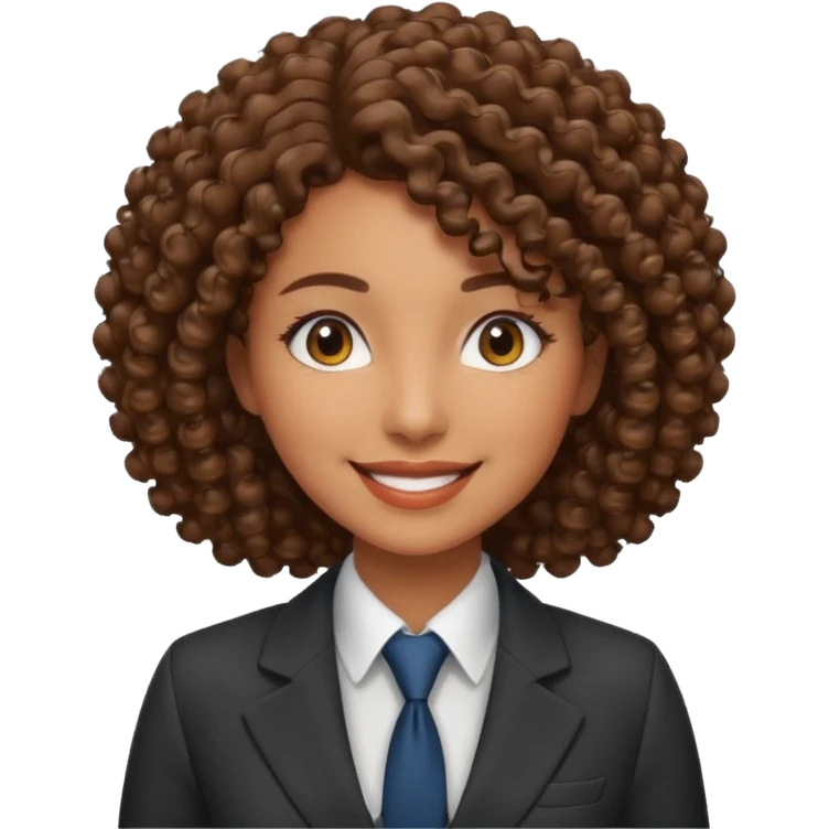 curly-haired woman in a suit emoji