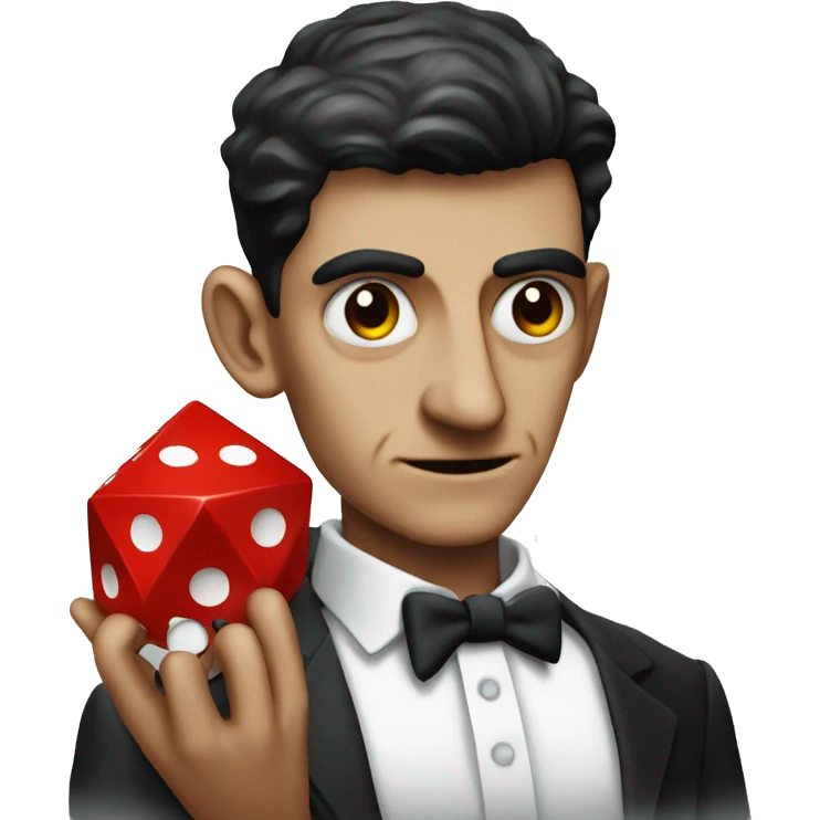 Kafka holds a red dice in his hands emoji