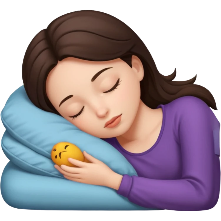 Brunette girl sleeping emoji