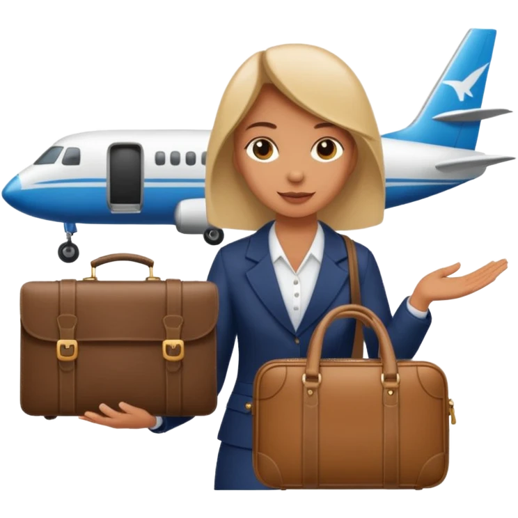 glob , travel bag , pass port, plane,  emoji