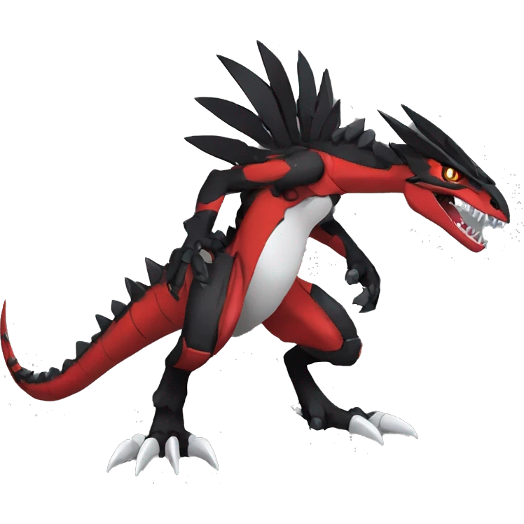  Cool Edgy Black Red Digimon-Fakemon-Guilmon-Velociraptor-Dragon-Mecha full body emoji
