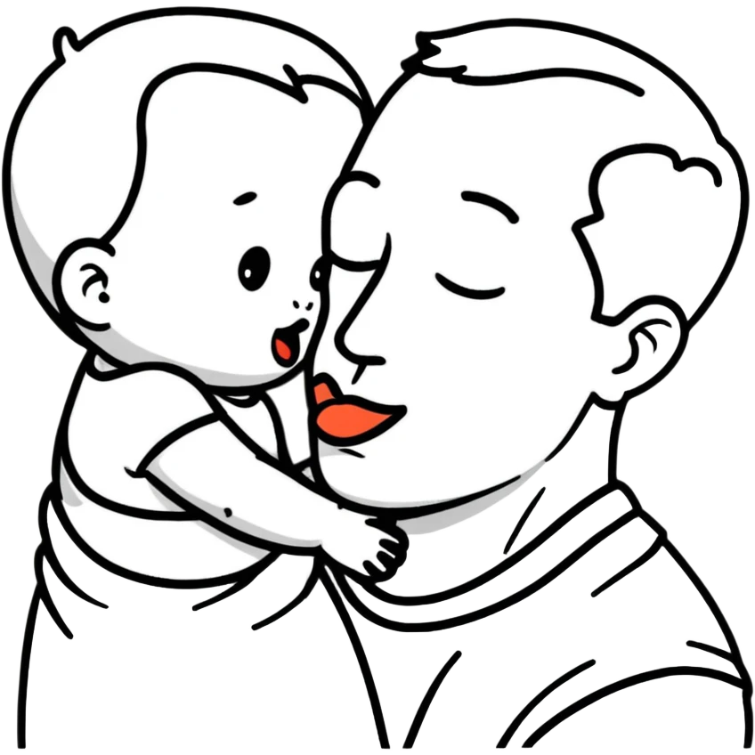 Baby kissing dad on the cheek emoji