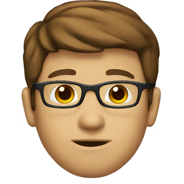 nerd with brown hair waiting emoji