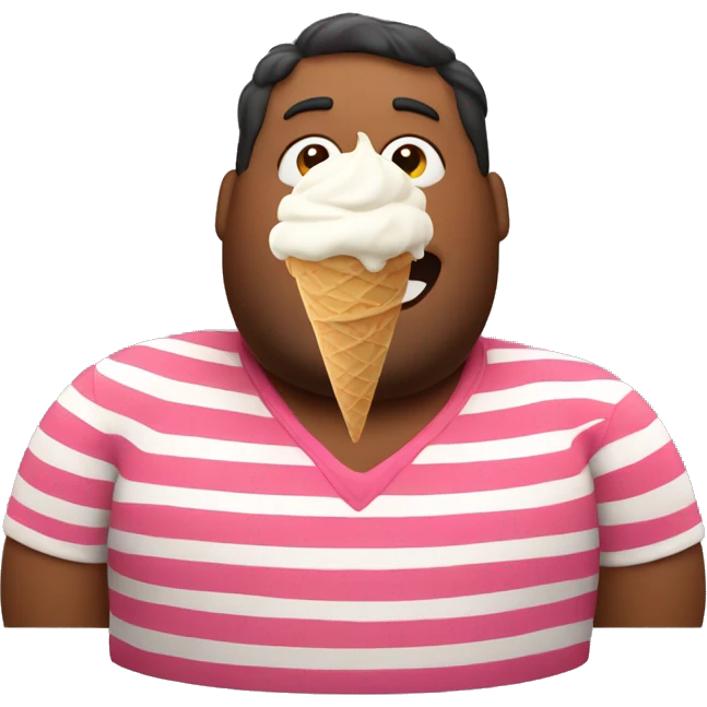 Fat guy eating ice cream emoji