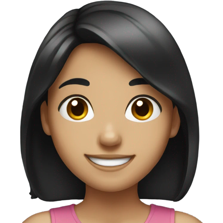 smiling girl with black hair emoji