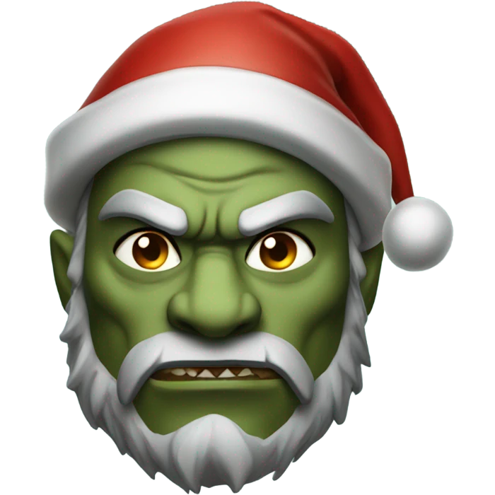 Fierce Orc ranger wearing santa hat emoji