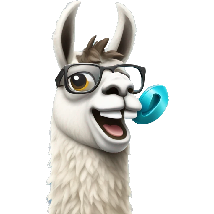 llama talking on the phone emoji