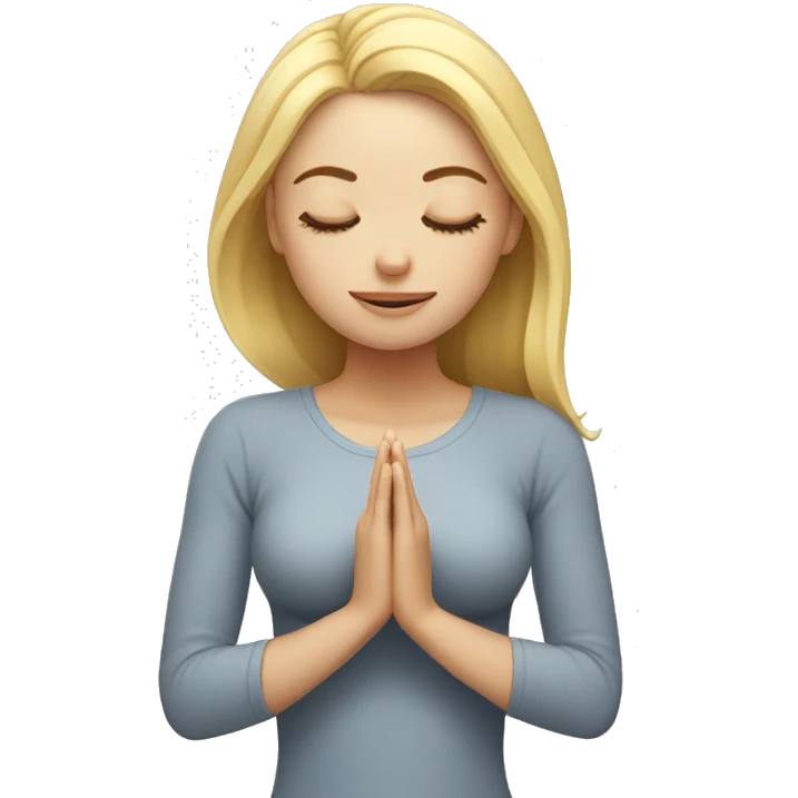 Yoga blonde closed eyes heart emoji