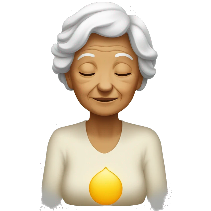 old lady meditating emoji