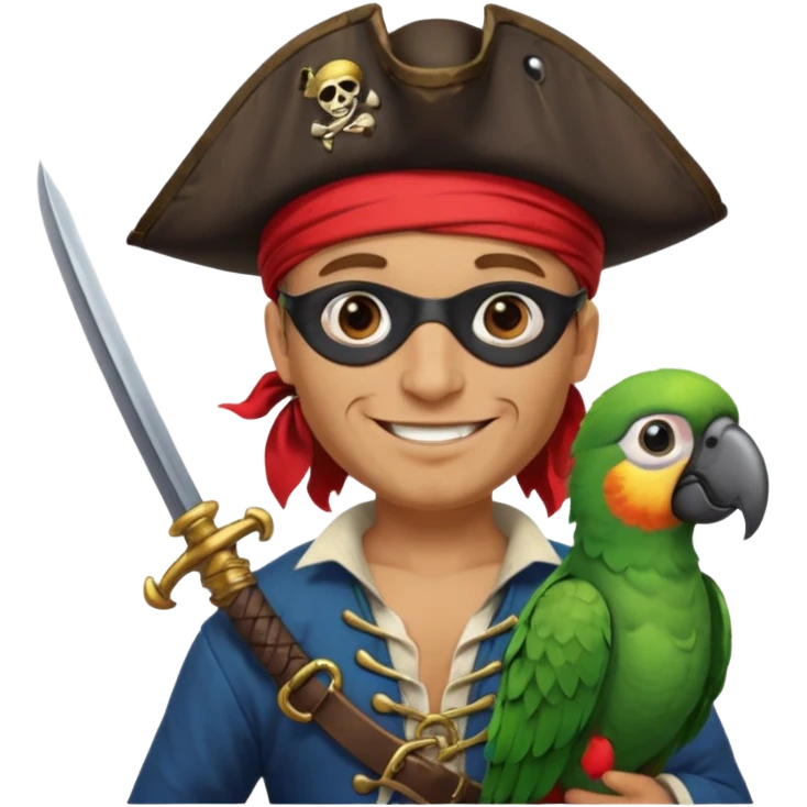 pirate and parrot emoji