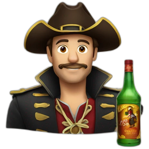 Man who drink bottle of captain Morgan emoji
