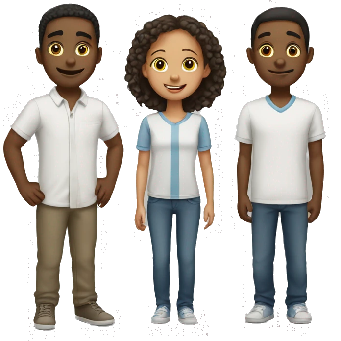 two brothers and a sister white emoji
