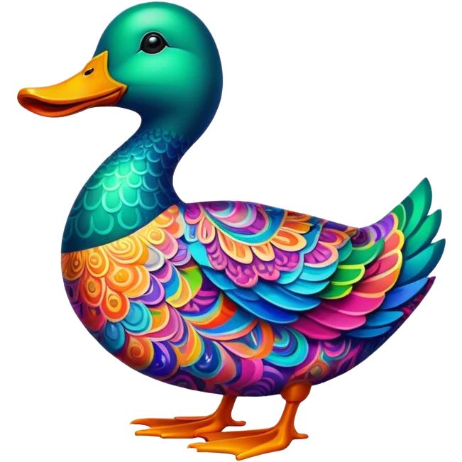 Psychedelic duck emoji