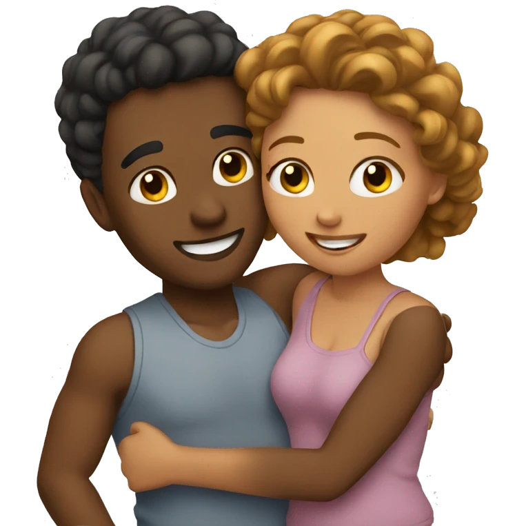 Couple cuddling emoji
